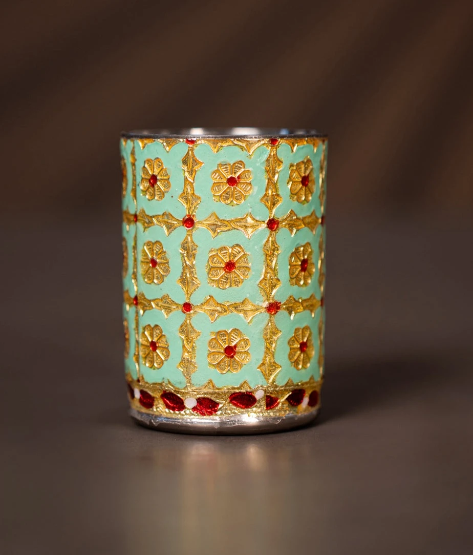 Meenakari Stainless Steel Glass - 2