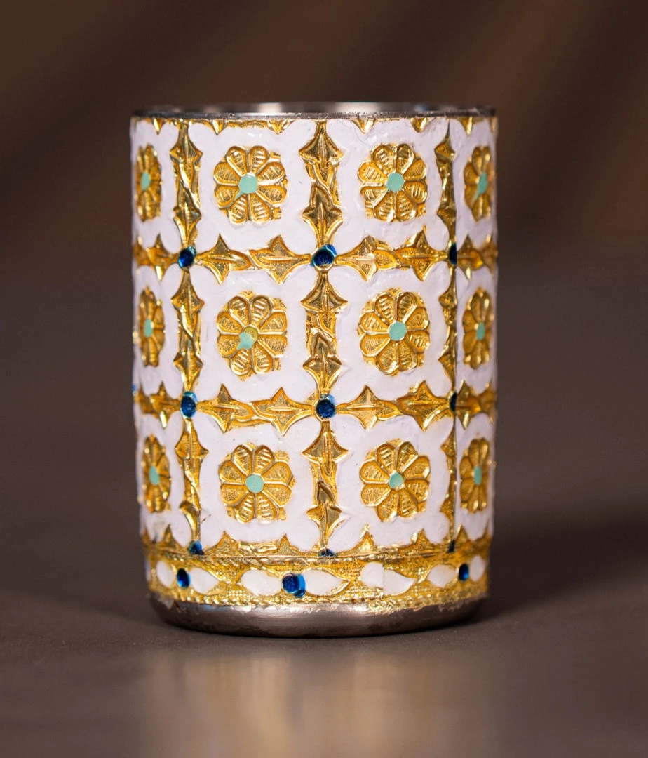 Meenakari Stainless Steel Glass - 1