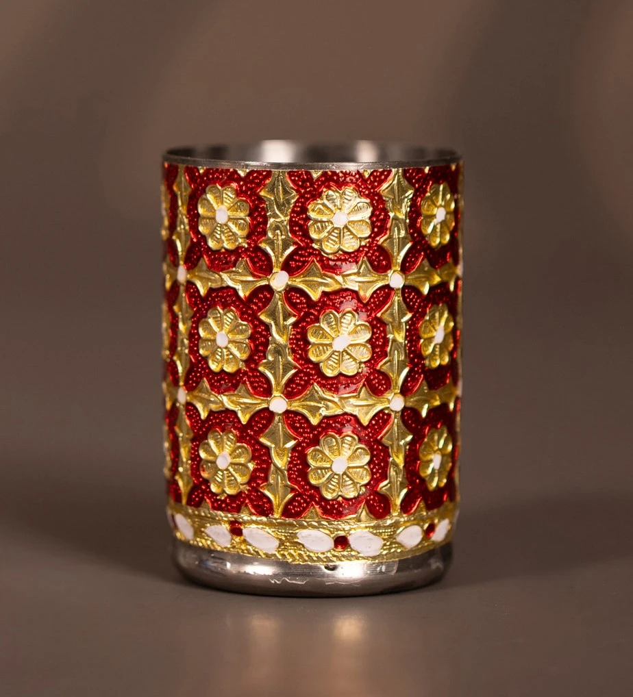 Meenakari Stainless Steel Glass - 4