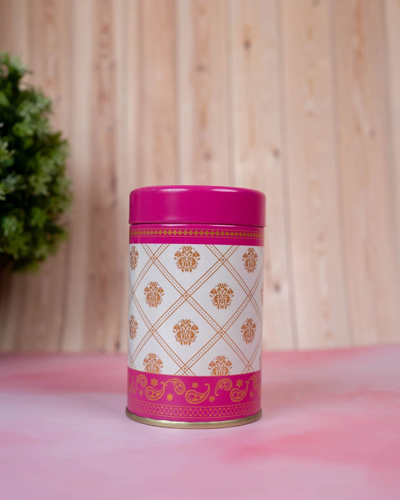 Floral Printed Tin Jar - 1