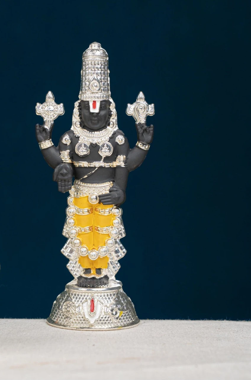Zinc Alloy Tirupati Balaji Idols  Silver - 6 Inches - 1